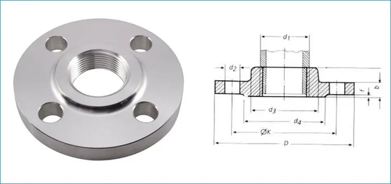 Forging A105N Raised Face Carbon Steel NPT / BSPT Threaded Flange ASME B16.5
